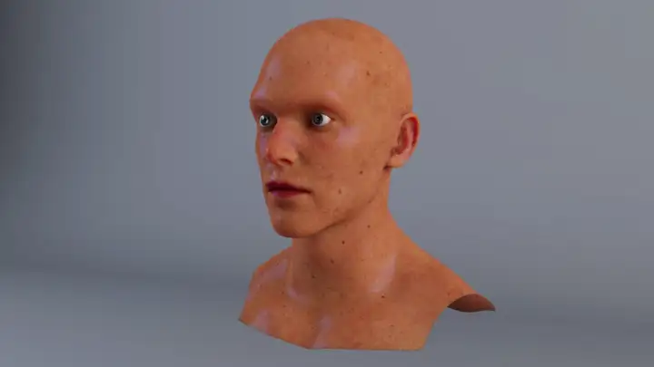 Render 3D de una cabeza humana